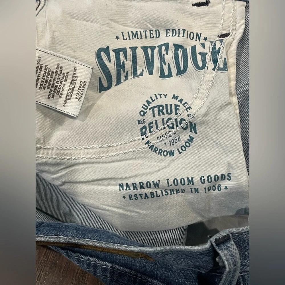 True Religion Jeans Men Size 27 Selvedge Straight Leg Made USA Limited Edition